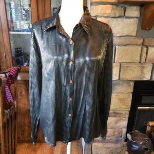 Impressions long sleeve black & gold stripe  shirt size XLarge